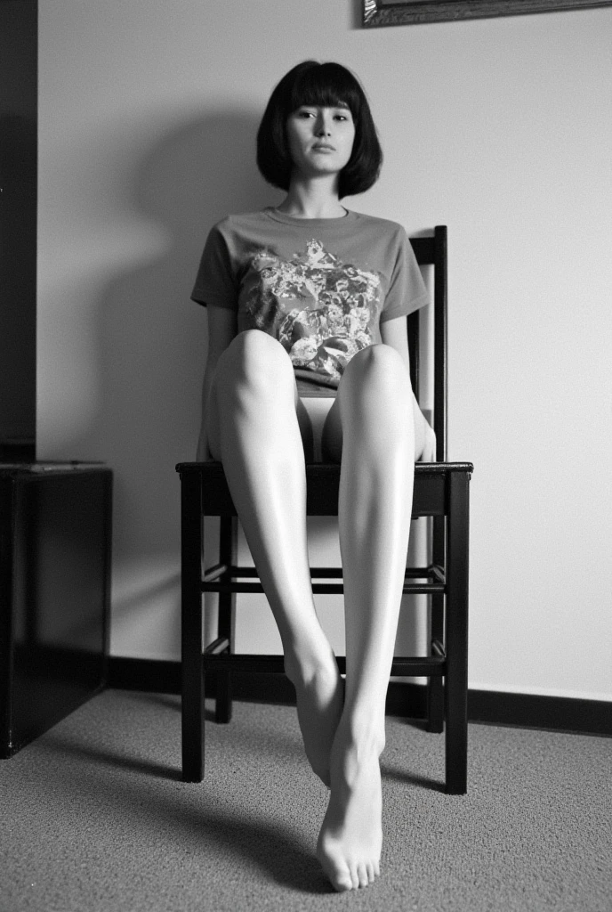 there is a woman sitting on a couch with a black and white dress, about 3 5 years old, photo of a woman, aged 4 0, 3 0 years woman, taken in 1 9 9 7, aged 2 5, she is about 2 5 years old, 2 9 years old, she is about 50 years old, 3 0 years old woman, black woman,
