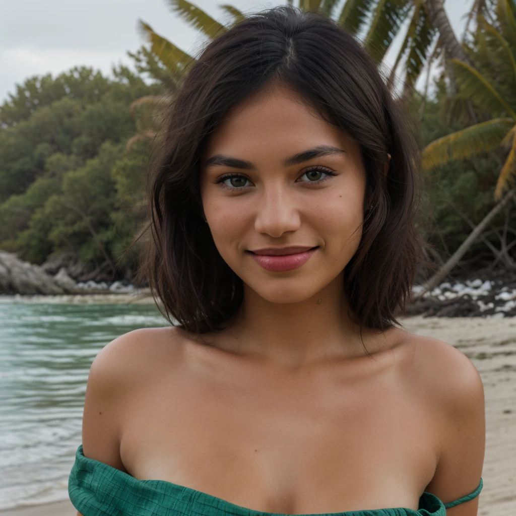 (best quality,ultra HD,realistic:1.2),pretty woman, black bikini, beach, various poses, relaxed environment, night time, dark, smiling, ultra-detailed,vivid colors