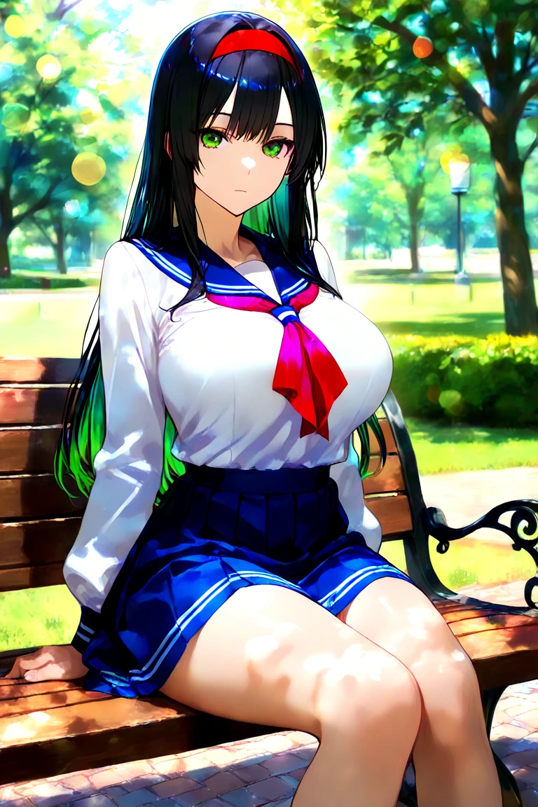 Miyuki, 1girl in, Solo, long_hair, Naughty big、large full breasts、Bangs, Blue_Eyes, Black_hair, hair_ornament detached, long_sleeves, School_uniform, hair_bow ribbon, blunt_Bangs, white_Dress, own_Hands_Together, Black_neck tie, で_missiles, Yuki, Snowflake_hair_ornament detached、from the front side、Look at viewers、(Skirt lift:1.3), (White panty:1.3)、(Skirt that rolls up:1.3)、(Fully exposed panties:1.5)、red blush、embarrassed from、plein air、outside of house