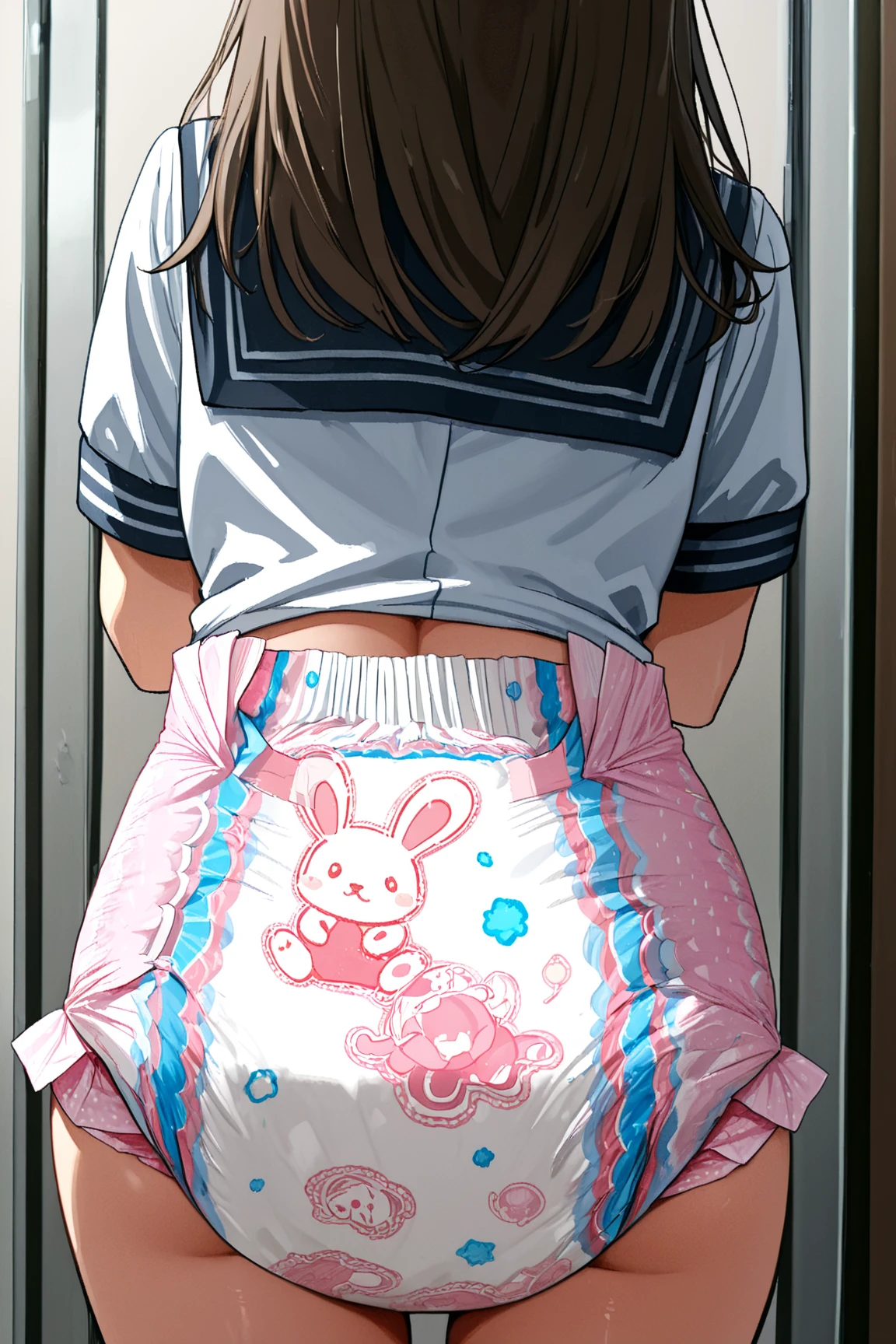 Masturbation、High resolution、4K quality、Highest quality、younger sister、ta、Observed Perspective、My brother is looking into my room.、pantiesが床に落ちている、白のコットンpanties、panties、used underwear、stain on crotch、Scattered underwear、panties単体、Laundry basket、strip、Underwear is scattered、Underwear scattered all over the floor、床一面たくさんのpanties、Very small room、Undressing scene、Browsing Caution