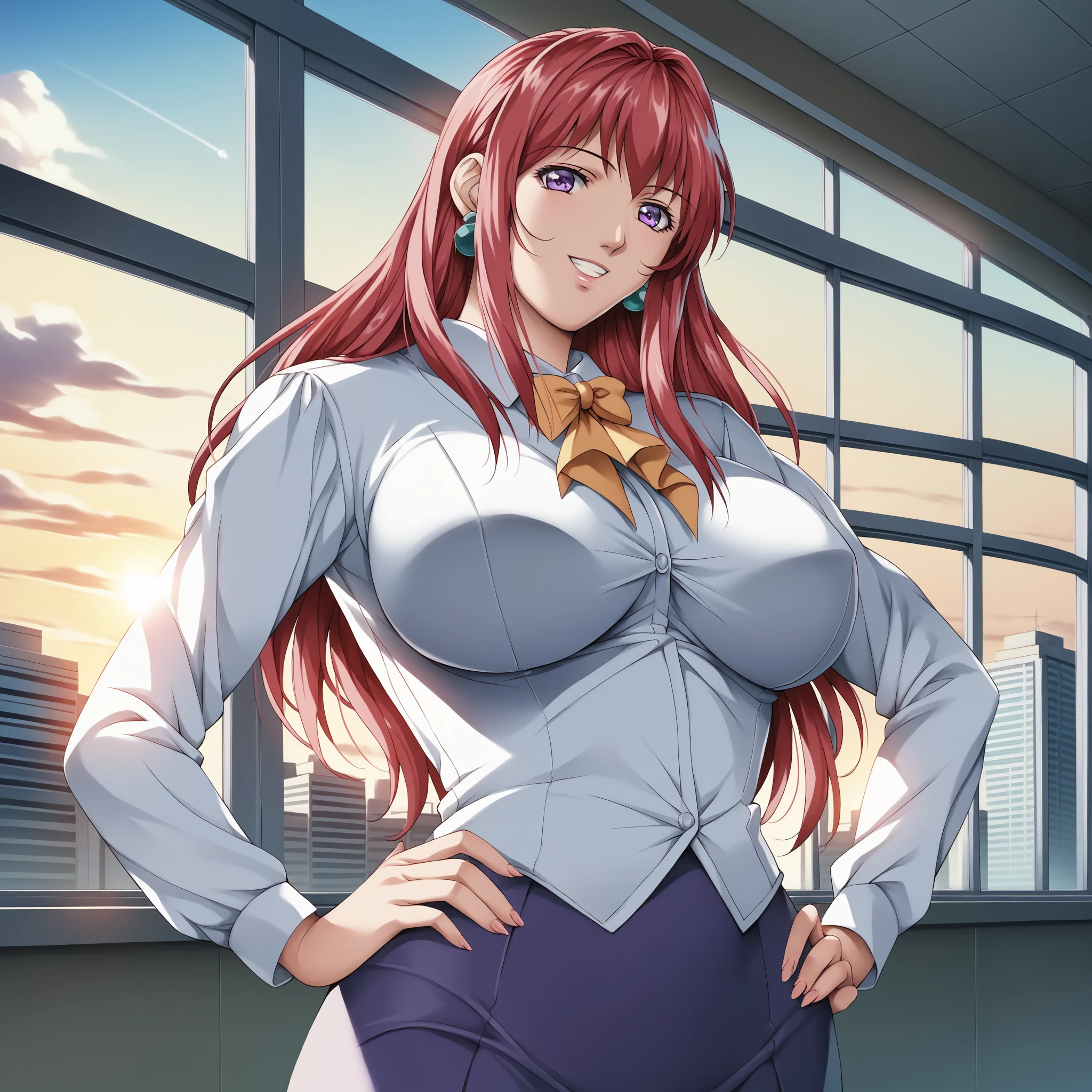 ichinose_sayaka, red hair, huge breasts, glasses, park, pantyhose, <lora:ichinose_sayaka_v1:0.8>, masterpiece, best quality