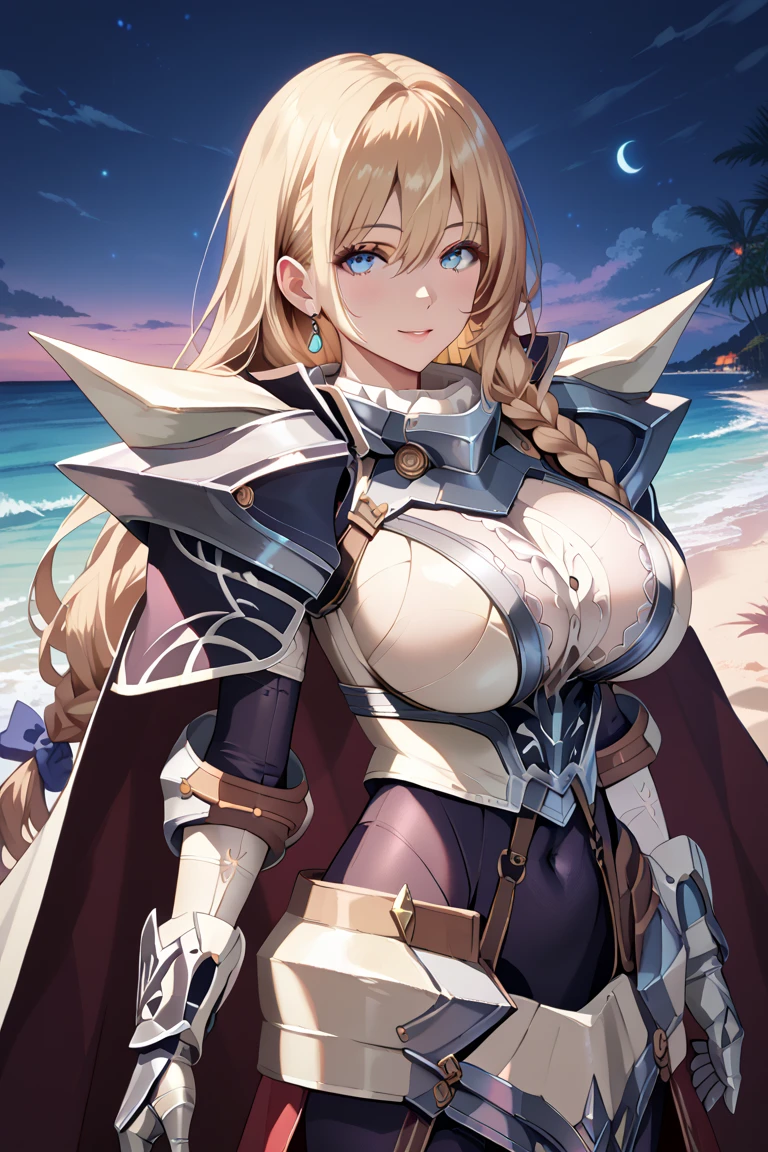 bunny girl, wide hair, bangs. happy smile. blonde bunny ears, blue eyes, blond hair, cowboy shot, large breast, white mage robes, modest outfit