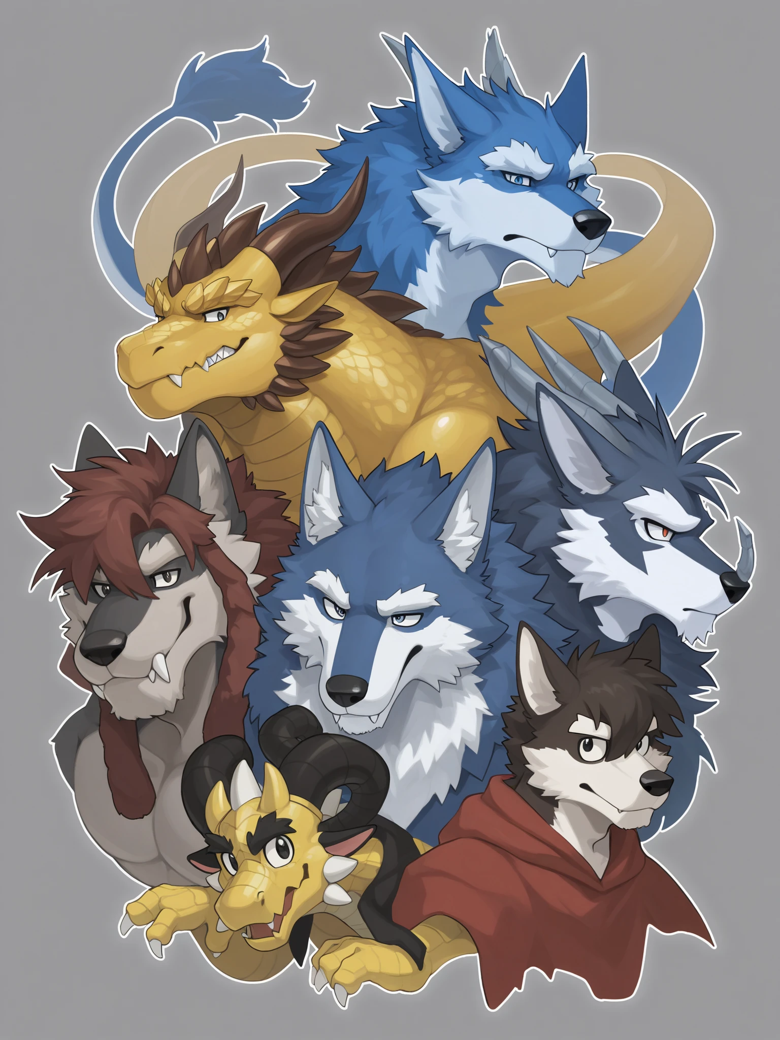 masterpiece, best quality, perfect anatomy,nj5furry,kemono,thai beach,group photo that have 1 dog and 1 cat and dragon,real dragon,cinematic,composition,by darkgem,by meesh,by null ghost