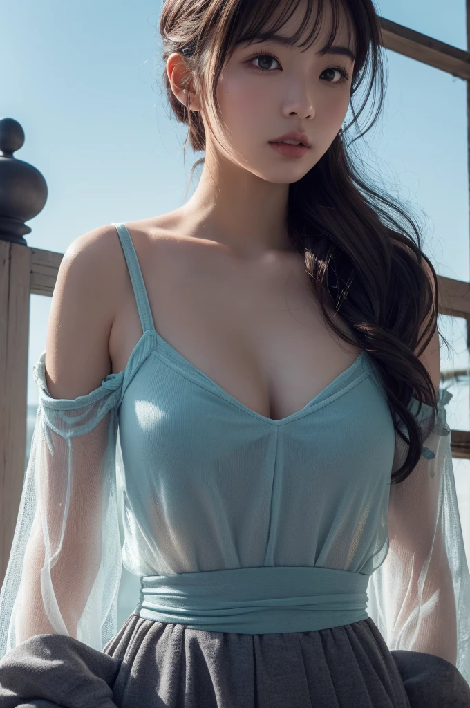 ((Highest quality)), ((masterpiece)), (detailed),Perfect Face,Japanese,landscape,Beauty,Small cleavage