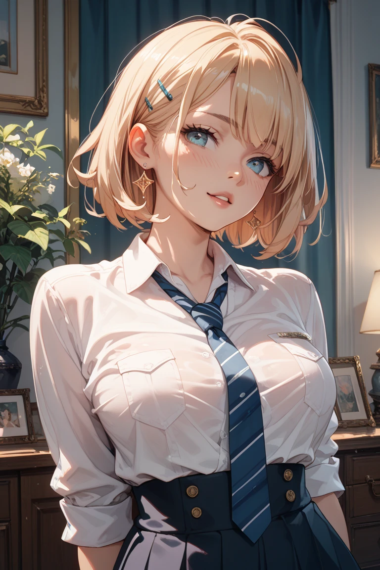 Character Focus、From above(school uniform:1.3), (Plain beige clothing around the waist:1.5), (West knot:1.3), (white collared-shirt:1.4), ((white collar, Unbutton, Short sleeve):1.2), (Red Plaid Pleated Skirt:1.3), ((necklace, Colorful Bracelets, ×Hair accessories):1.2),
Very detailed、(8k, RAW Photos, highest quality, masterpiece:1.2), (extremely detailed 8k wallpaper),shape、Professional Lighting,Sharp focus, Written boundary depth、
Browsing Caution、Clear Eyes、Perfect ???????、With a girl、15-year-old student、Black Gal(Dark Skin:1.2)、(Oily skin,Glowing Skin,Shiny skin,Sweat:1.2),smile、Plump thighs、Huge 、Fully exposed、Big Breasts,(gap between buttons:1.4)、Lift up your skirt、blue eyes、blonde、(Compensate:1.1)、(Black High Socks 1.6)、:1.6、Brown Loafers、sitting、((open legs:1.5)),On the street、Pastel colored pantiesが見えている、((Pastel colored panties))、((Shiny panties))、((Normal position:1.4))、(((Squatting pose))),((I was made to sit with my legs open...))、cowgirl position, squatting, spread legs、, blazer,