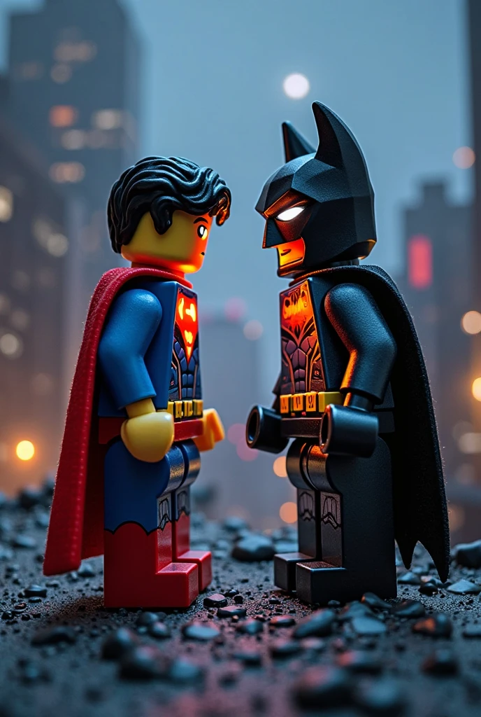 LEGO Art Superman and Batman,Night scene
