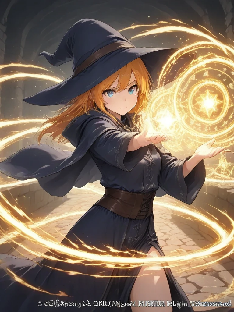 (masterpiece, best quality:1.2), 1girl, solo,wizard,spell magic,Complex magic effect,dynamic magic effect,