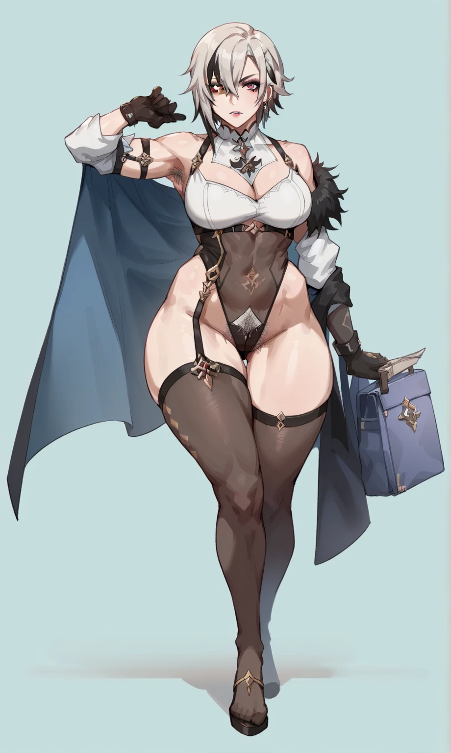 1girl, clementine \(overlord\), full body, bikini armor, garter belt, gauntlets, blonde hair, short hair, good hand, good finger, masterpiece, extremely detailed CG unity 8k wallpaper, best quality, 32k, focus sharp ,huge breast