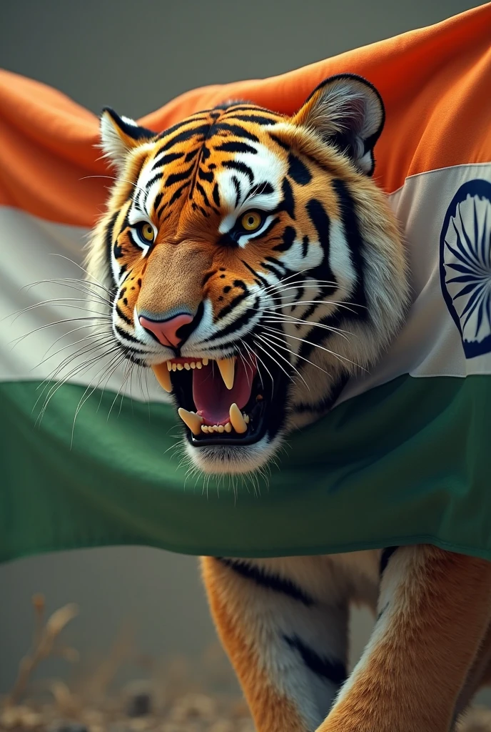Indian flag with black panther