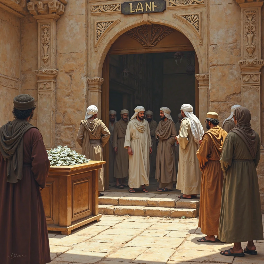 Muslims funeral in the yard of the house son nearby