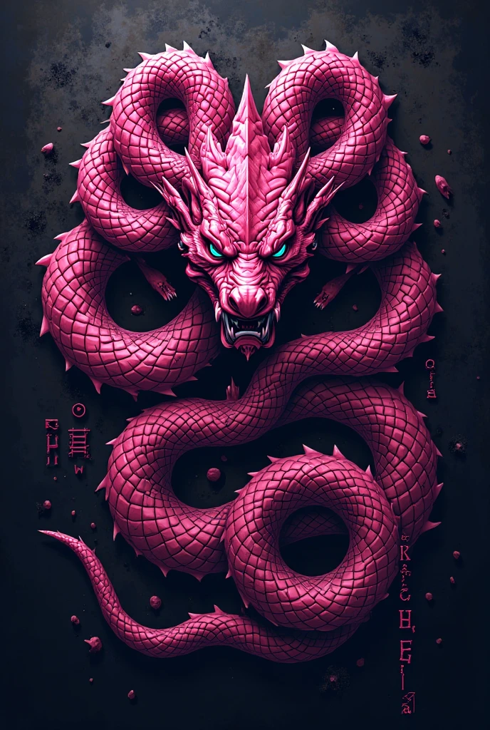 Illustration of a red hanya demon with a snake on its head, ((Violet Japanese fire effect)), (Unity 16K Wallpaper, masterpiece, Best Quality, high quality, Ultra-detailed, extremely details), Illustration of a red hanya demon with a snake on its head,