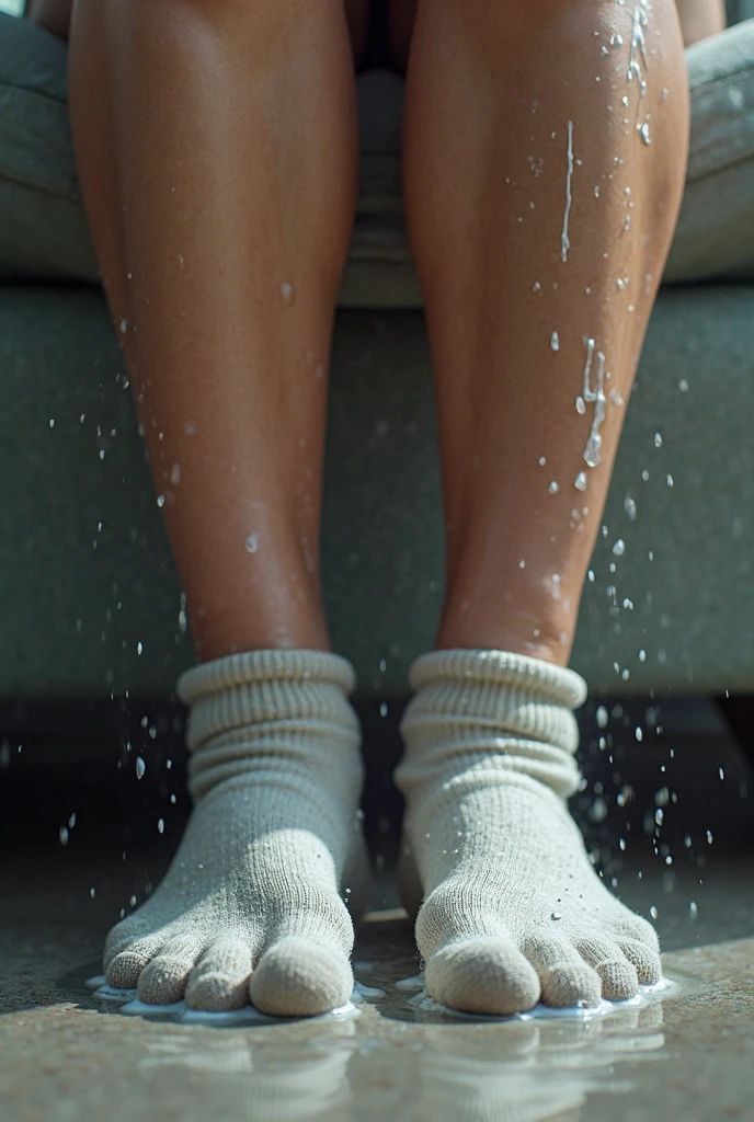 best image quality, masterpiece, super high resolution, (fidelity:1.4), photo, 1 girl, white shirt, torn jeans, white sneakers, dim, darkness, despair, pity, poor, movie, tears, teardrops, (torn clothes:1.5), (wet clothes:1.4), bare shoulders, real rain, wet hair,..微笑