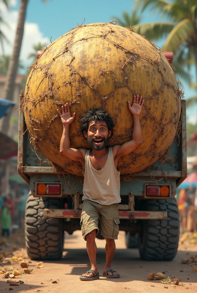 Poor people of the village together made a car from potatoes