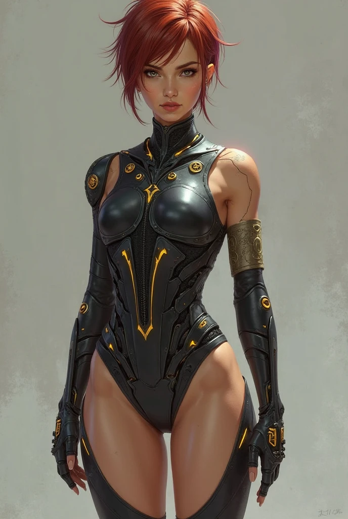 (((Brigitte Nielsen))), (((back view))), (((perfect ass))), ((( soldier suit ))), (((white short haircut))), (((Russian girl))), ((high collar)), (((red army suit))), (((best qualityer: 1.4))), (Unbeatable masterpiece), (hiper HD),(CG 8k hyper-realistic), (((brave face))), (((breasts big))), (((hyper feminine))), sexly girl, ((( sculptural body ))), (((1 Kizi))), Kizi cibernética de 25 anos com perfectbody,,Beautiful and well-groomed face,muscular body:1.2,solid color detailed jacket, (Head to thigh photos)， Complex equipment, green dark，Long pants，Tight clothes are dark，With white stars and off-white stripes,,,,,Armor Metal Electronic Parts, Poison tattoos ) INFO, Kizi, (((standing alone))), pirralha violent, ((())), sexly, pose de atitude, work of art, post-apocalypse, (((manga style))), bounty hunter, violent, Manic, the way you want, slenderbody, thin but strong, perfectbody, roupa moderna, advanced technology, neon, sleeves with vertical striped pattern, neutral background, (( cowboy shot )). intricate visual