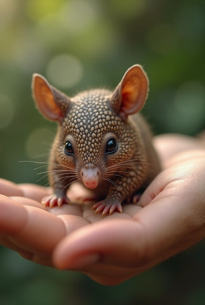 Photorealistic, 32k, Micro Tiny baby [leopardo bravo] perched on a perfect human finger