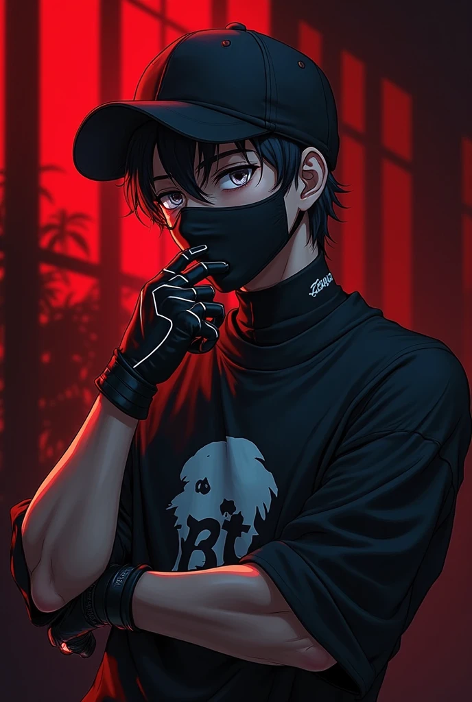 Logo bulat, grim reaper mascot logo holding vape pod, adding smoke around his mouth, text "DARK WIRE"