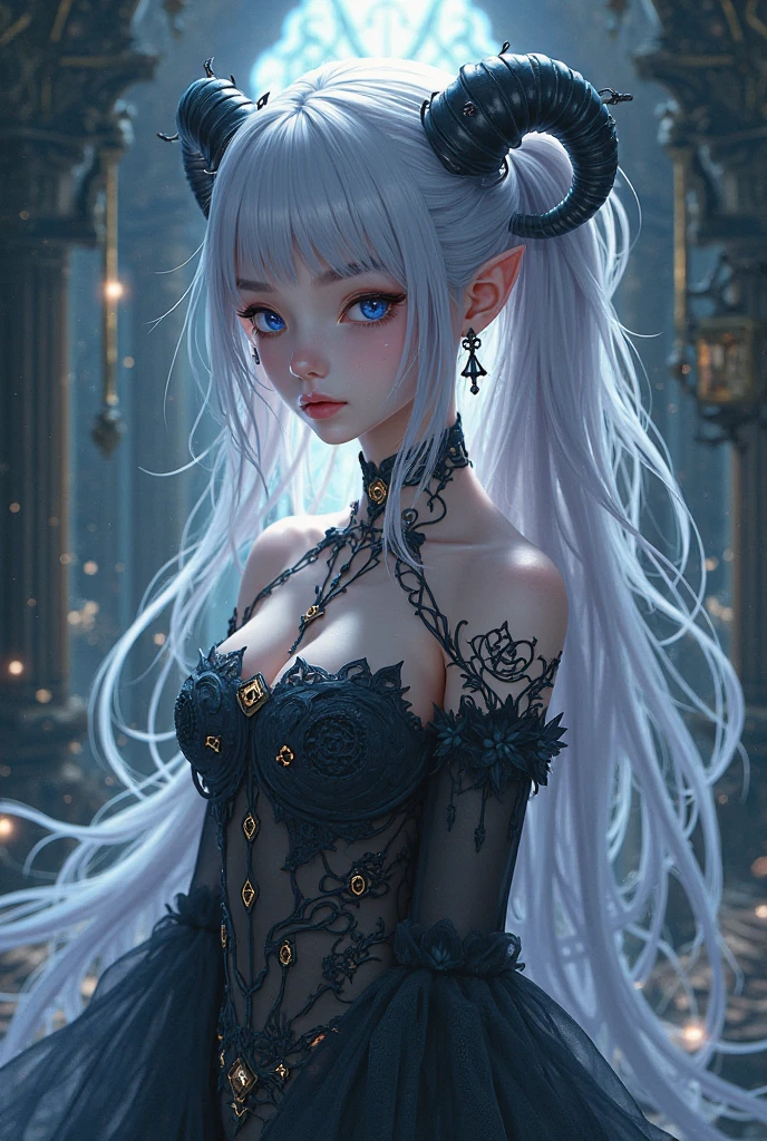 (32K:1.5, Dark fantasy:1.4, Highest quality, masterpiece, Ultra-high resolution), Perfect dynamic composition:1.3, Horror Portrait:1.4, chaos, darkness, Dark Demon World:1.3, (Detailed tattoos on the whole body:1.4, wearing exquisite jewelry:1.4), Very detailedな肌と顔の質感:1.3, Very accurate, Very detailed, (Cute and sexy succubus demon with big wings:1.3, Incredibly slim body:1.3, beautifully、beautiful:1.3), Prisoner, slave, Horn, Fair skin, Sensual posture, (How to properly dress badly torn clothing:1.3), Medium chest, (Big eyes that exude beautiful eroticism:0.4, Her expression when she felt intense caresses:1.0, Please open your mouth a little, lipstick, Feel the beautiful eroticism:0.9, Too sexy and cute:0.7, charm的な:0.7), ((torture:1.5, Lots of chains:1.6, Countless chains tangled in clothes:1.6, Chain your right arm:1.5, Chain the left arm:1.5, The right leg is bound with a shackle and chain:1.5, The left leg is bound with a shackle and chain:1.5)), Super long blonde curly hair, Earrings, necklace, bracelet, romantic, mysterious, elegant, Object of admiration, original, dramatic, artistic, Innovative, charm, Heartful, Fancy, sense of openness, sense of cleanliness, special, exciting, Extreme, Tilt, sense of loss, sorrow, sorrowの表現, (((大人のcharm, 女性的なcharm)))