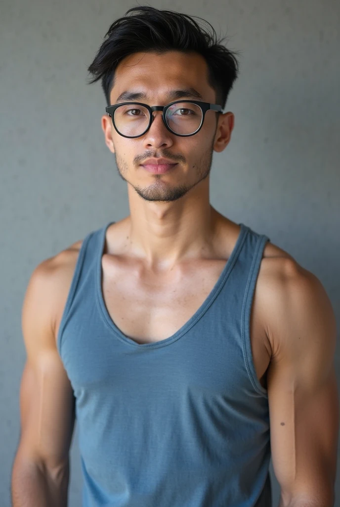 best quality, masterpiece, extremely detailed, masculine, 25 year old muscular bodybuilder filipino man, wearing glasses, round face with chubby cheeks, (muscular bodybuilder), very cheeky smile, fitted clothes, glowing quartz crystal pendant, leaning against bookshelf, reaching out one hand towards camera, in library, afterhours, lights off, at night, cinematic shadows, dreamy atmosphere, perfect face, perfect hands, perfection
