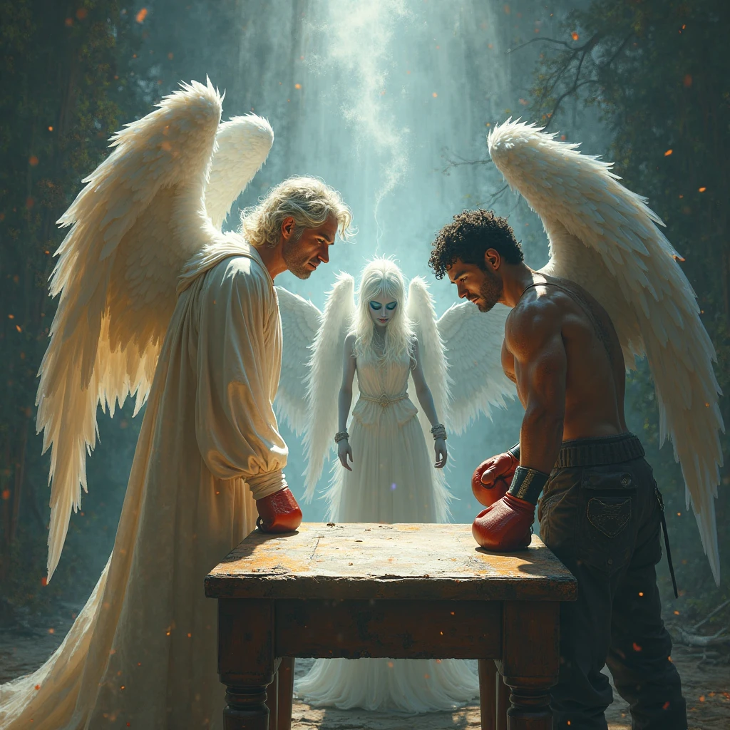 Jacob of the Bible fighting an angel --auto
