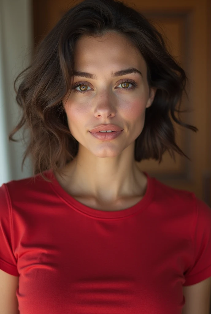 ((Masterpiece)), ((highest resolution)), (a beautiful mature woman), ((detailed skin texture)), ((high detail face)), (strong body), ((broad shoulders)), seductive smile, partially transparent lacy high detail plunging bodycon bodysuit, (realistic photo), (best quality), (detailed), shot on a Canon EOS R5, 50mm lens, F/2.8, HDR, (8k), (wallpaper), (cinematic lighting), (dramatic lighting), (sharp focus), (intricate), RAW photo, posing for camera, 8k uhd, high quality, film grain, by Craig Morey, huge tits