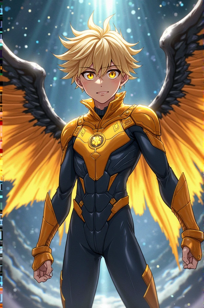 Highest quality,Full body image,2boys,Anal Sex,Huge muscles,Devilish wings,Devilish horns,Clear liquid dripping from penis,black costume,Huge erect penis,An angel cloaked in evil aura,The color of the face is Caucasian skin tone.,A white suit with blue lines and an innocent smile,Lots of drooling,Brush your hair back and look up,Imminent sexual activity,Shaking violently,Embarrassed,Magic Circle Pattern Tattoo,Excited and excited body,bridge,Set gymnastics