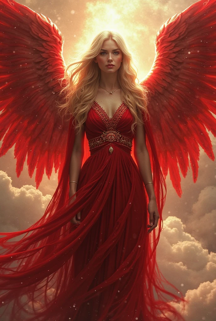 Red angel wing dress