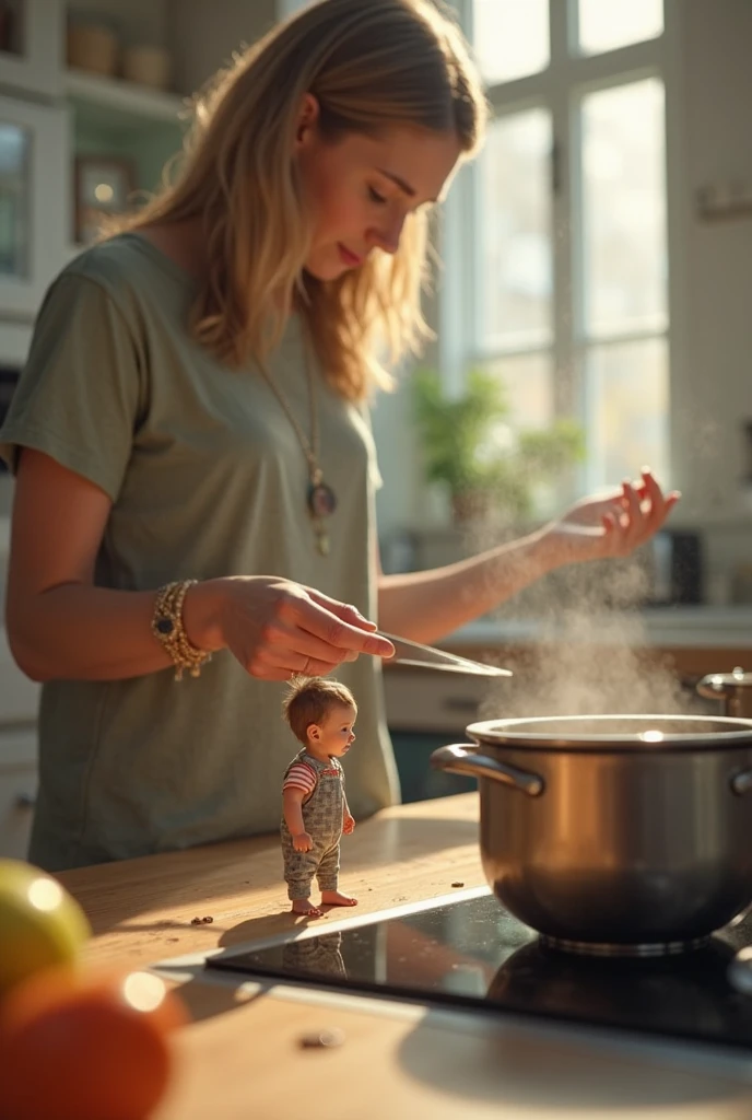 Create a hyperdetailed photorealistic macro image of a tiny girl fairy holding a glass of milk in her hand and floating on a piece of Cheerios cereal in a Fiestaware bowl. There is a box of Cheerios in the background.