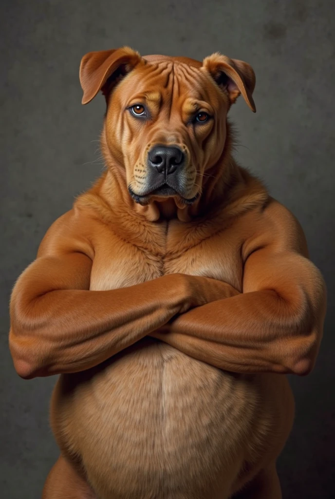 Dog with a muscular human body