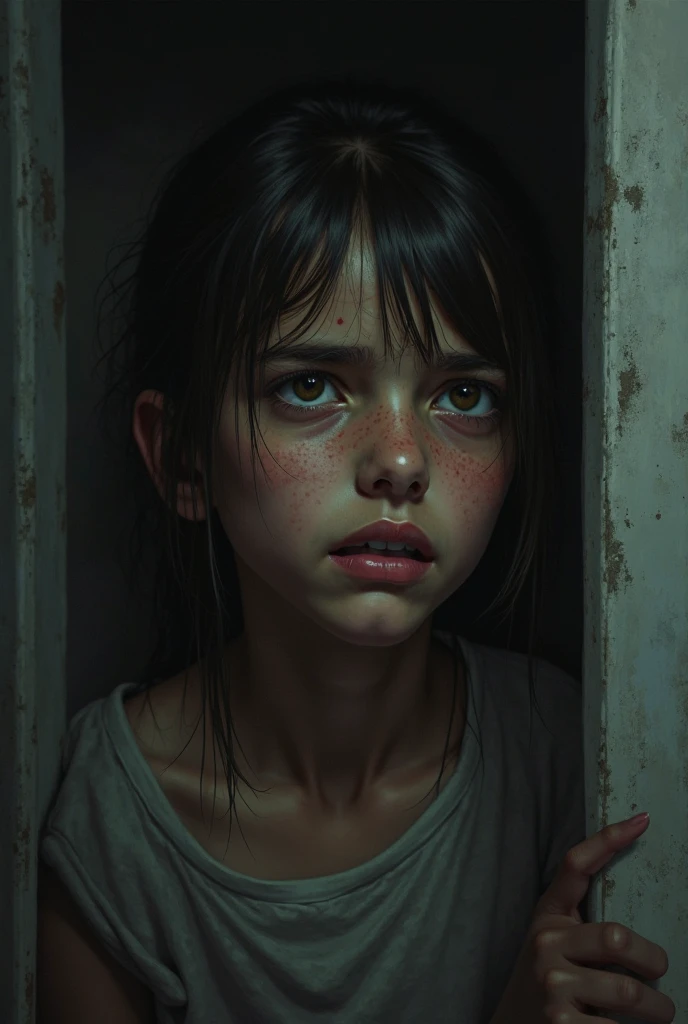 (photorealism:1.2),scary scenes a messy girl