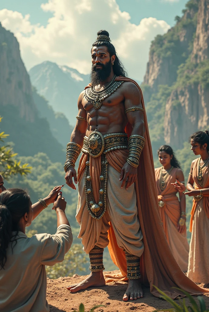 Shiva the indian god , 8k ultra realistic ,a king in the jungle with his army , king in the forest with many army and fairy the are many fary in a jungle with king , and king army , there are may fairy , there are many beautiful womans with king , there are crowd of beautiful womens