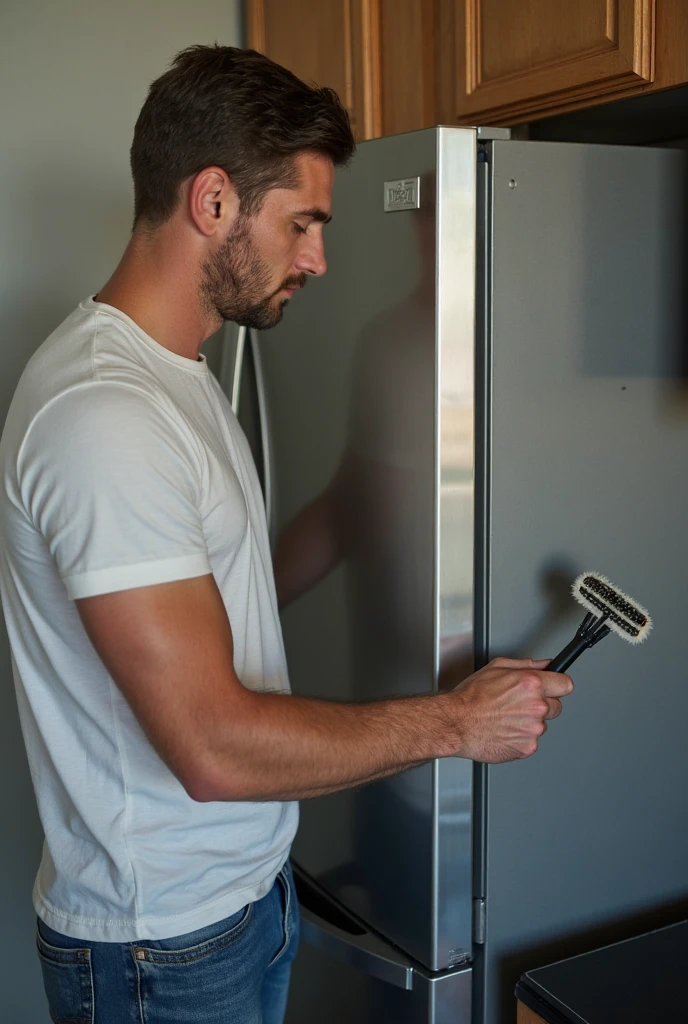 perfect detailed, man plumber, fixing the sink, view on the kitchen sink