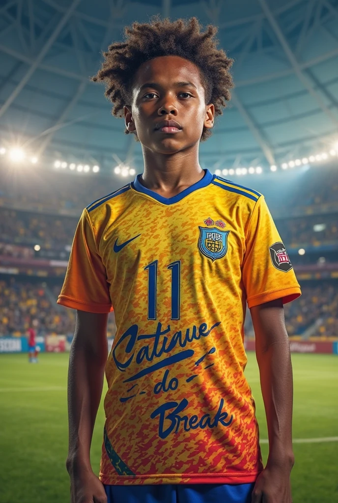 Boy with a Colombia shirt and the shirt says Luis