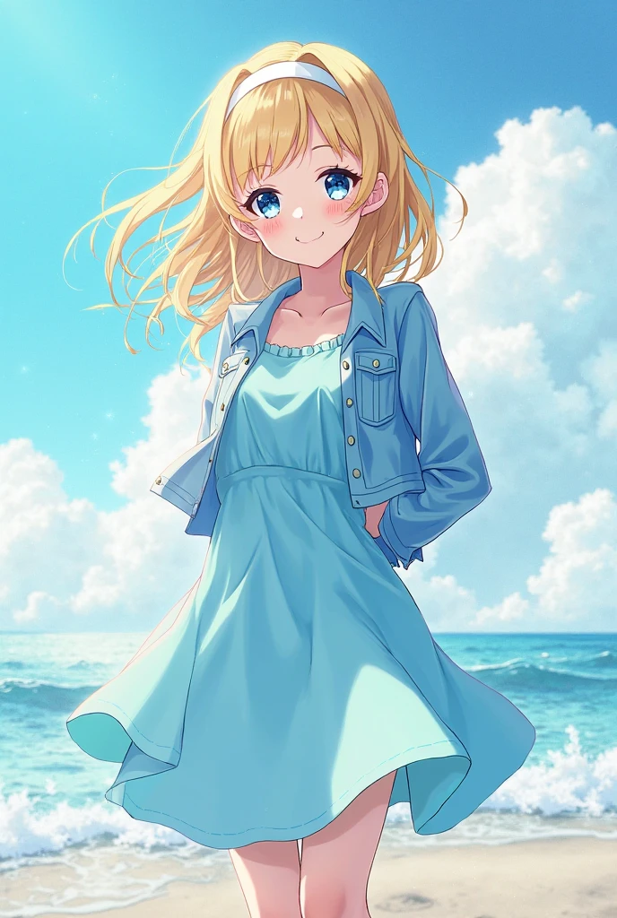 1 girl, memocho, blonde hair, blue eyes, short hair,、8K、smile、、Open your mouth、
beach, ((naked public beach, fully nude, nswf))