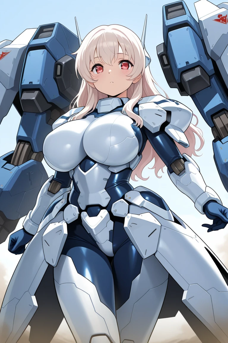 anime girl with big breasts posing naked in offwhite dress, muscular! offwhite, twintails offwhite_mitts, Biomechanical OPPAI, muscular girl, , asuka suit under clothes!, muscular!!, sww version, strongest pose, gynoid body, seductive anime girl, muscular!, thick, muscular!! Sci-fi, female action anime girl