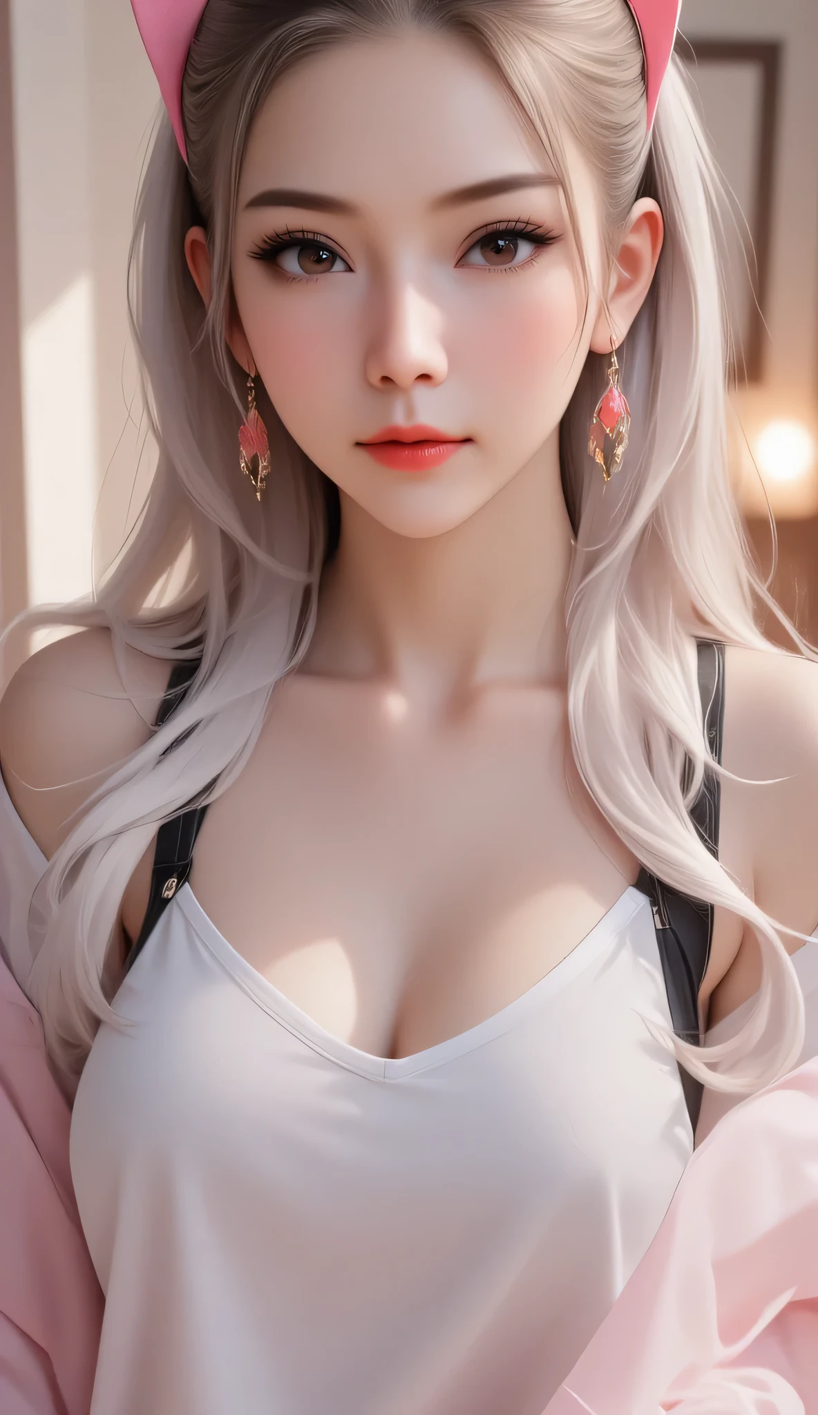 1 girl, sexy 18 year old girl , girl with long white hair, pink eyes, futuristic vibes, cat headphones, 8k, high quality, simple background, glowing eyes, nice pose , pigtails, beautiful face, gorgeous, beautiful, beautiful, beautiful face, pale skin, parts, white hair, wolf ears, Blue eyes, full and shiny lips, big lips, thick lips, half-open lips , light pink lip gloss , mask, skinny thighs, petite body, , skinny, flat chest, skinny, body(body heigth), Big Head, innocent look, Young face, long pink nails, choker, feet and heels hd, micro plaid skirt , off her shoulders white tank top, white tight gathered stockings, black patent leather high heels, sweaty, on knees in a bedroom with candles and a soft warm light. (looking up at viewer) The colors of the room are pink and white , (XLabs F.1 Realism LoRA V1), Live-Action, Real, a cute young girl, beautiful Reflective eyes, beautiful detailed lips, extremely Delicate eyes and face, pink eyes, long eyelashes, sensual facial expression, mouth open, (8K HDR masterpiece), Super-detailed textures, NOGIZAKA Face variations, {Platinum Pink|Liquid hair}, wolf ears, Professional photo,face as she orgasms from sexual gratification,Mouth open Facial expressions are,She wants to lick your dick, white milk In mouth, { (from Directly Above) | No Cartoon }., stretched pussy, sensual fuck, riding cock, wet crotch, wet anus, grinding on cock, ass spread, size difference (moist skin), (sweaty skin:1.2), super detail, ((transparent liquid flowing only from vagina, soaked dripping:1.35)), pussy juice, perfect eyes , very detailed eyes, beautiful and expressive , detailed eyes , 35mm photography, Movie, bokeh, professional, 4k, Highly detailed dynamic lighting, photorealistic, 8K, raw, rico, intricate details , semi realistic, cinematic lighting, masterpiece, (perfect lighting:1.4), expressive! Exposed, (((nsfw, uncensord))), source_photo, source_anime, 8k, highest definition, RAW photo, DSLR, ultra-detailed, picture-perfect, best qualit
