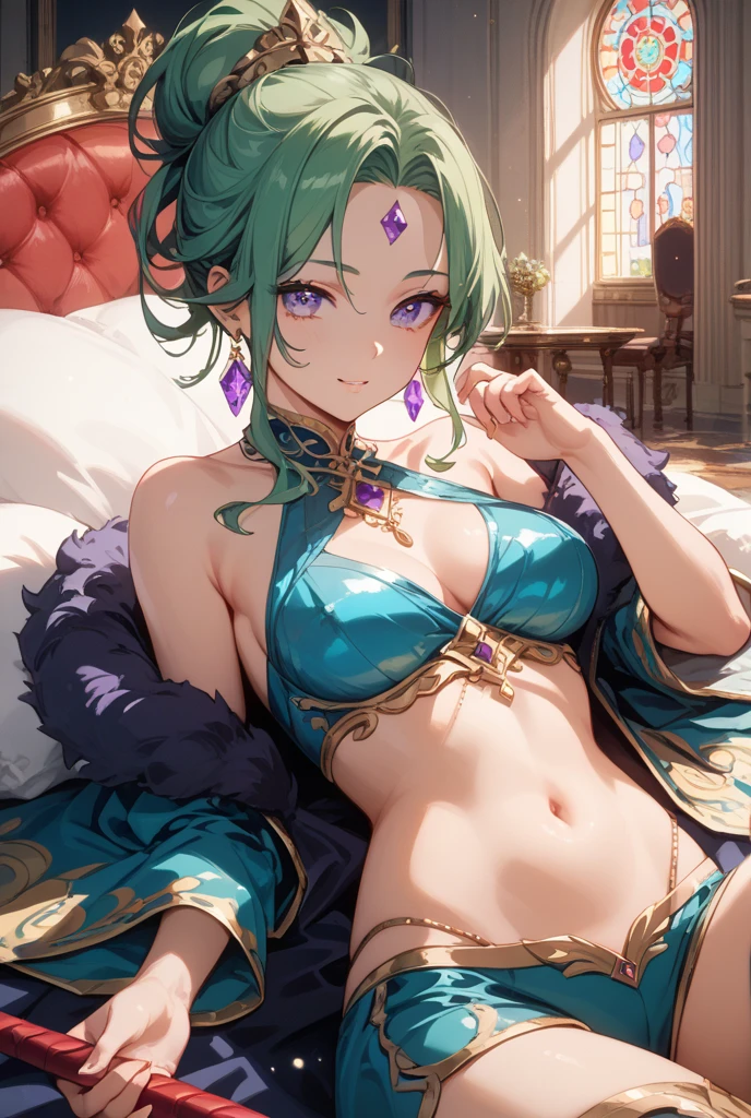 Beautiful Alluring cabaret girl rihanna, bare skin, Athletic Well Toned Body, peacock dress, at a cabaret, lying on the floor, Barely Clothed, magical realism Theme, fantasy theme, crop top, underboob, Beautiful D&D Character Portrait, Beautiful Face, Ominous, Dark Fantasy, Fiverr Dnd Character, Octane Render, Digital Art, Extreme Detail, 4k, Ultra Hd, Polished, Beautiful, Hyperdetailed, Intricate, Elaborate, Meticulous, Photorealistic, Sharp Focus, Wlop, Character Design, Unreal Engine, 3d Rendered, Volumetric Lighting, Reflections, Glossy, Digital Illustration, Sensual Pose, Suggestive Pose, Full Body Shot, squatting, anatomically correct 💖❤💕💋❣