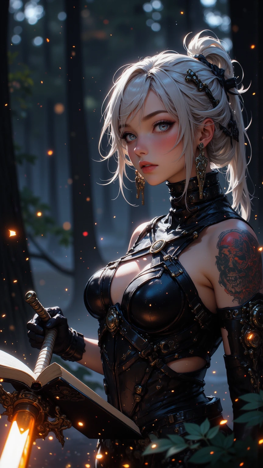 (( (tmasterpiece)，（Very detailed CG Unity 8K wallpaper），(bustshot:1.5), best qualtiy，cinmatic lighting，Photorealsitic, 细致背景，Beautifully detailed right pupil，（Very fine and beautiful），（Beautiful and detailed eyes description），ultra - detailed，tmasterpiece，hight resolution)), Richly decorated armor, a beautiful woman warrior, Shorthair, Platinum Blonde Hair, cleavage of the breast, (Perfect Anatomy:1.2)