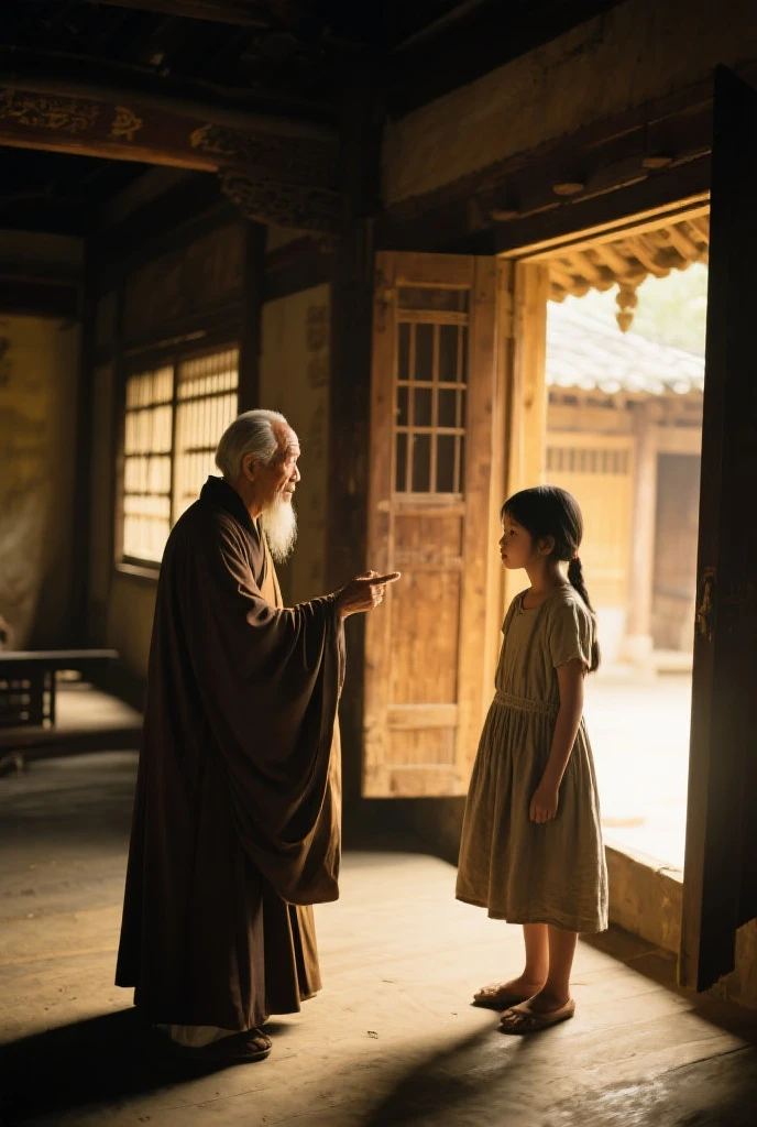 Image of a wise man teaching his student knowledge, profound morality. His face was full of wisdom and kindness., hình ảnh cậu bé thông minh, full of studiousness