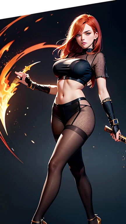 Intricate details: "((a sexy animated lady poses in revealing clothes while in fire-lit fantasy setting, firm breasts, 1girl 18 years old, animal ears, short hair, panties, black panties, underwear, cat ears, looking at viewer, thighhighs, cleavage, mini croptop, blue hair, very short panties, low angle view)"