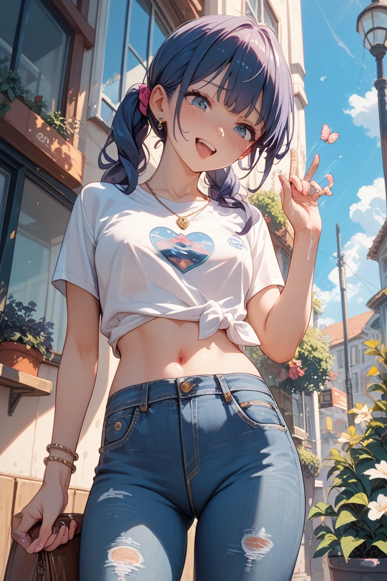 (infant )Ahegao、Butt Emphasis、She kneels to reveal her white polka dot panties、、See through、Turn to me、Realistic、(12 year old girl with mohawk hair)、Close-up from the ground、(Summer camp in the mountains)、(In the tent)Butt Emphasis、(White Denim Shorts、)wear、Cat ear、Add a tail、Cat&#39;s Tail, Surrealism, cinematic lighting, UHD, high details, best quality, highres, 8k