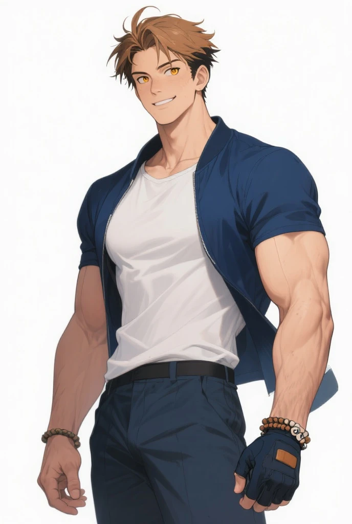 jujutsu kaisen satura gojo as super realistic bodybuilder