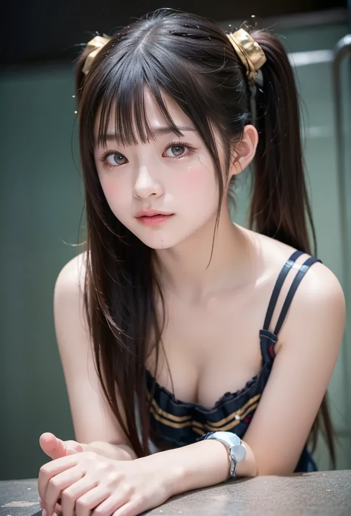 blush,14 years old,small breasts,winter,european cityscape,night,long hair ponytail,outdoors,wearing a long coat,wearing jeans,close up of face,((8k, RAW photo, highest quality, pieces fly:1.2), (reality, realistic:1.4), (Highly detailed 8k wallpaper), written boundary depth, cinematic lighting, soft light, Details beauty eye,Shiny and smooth light brown ponytail, asymmetrical bangs, shiny skin, super dense skin ,High resolution, high detail, detailed hairstyle, detailed beauty face, hyper real, perfect limbs, perfect anatomy ,1 Japanese girl,famous japanese idol, perfect female body,shy smile,short eyelashes,double eyelid,look straight here,Hair style is ponytail,