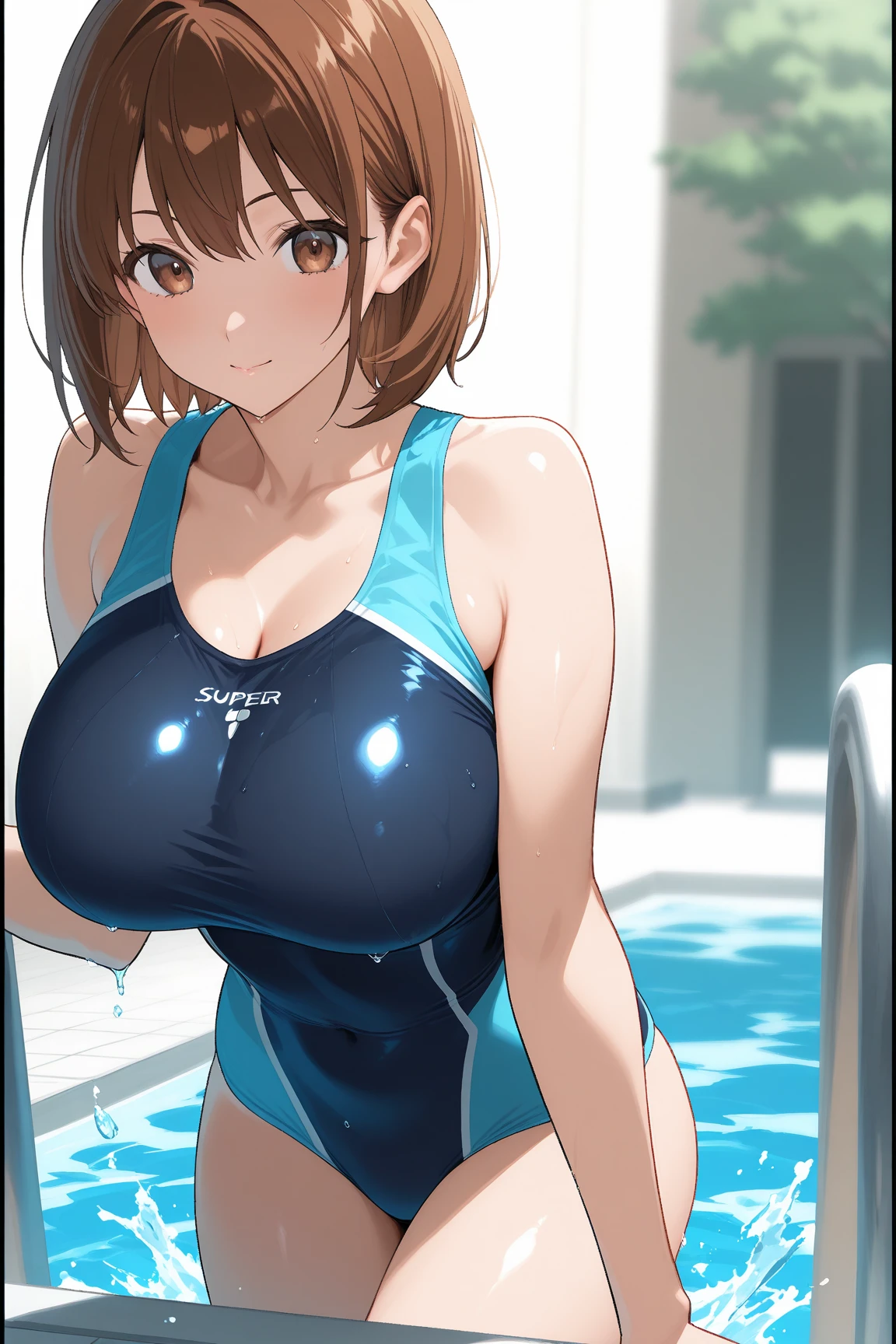 
Blonde, (short hair:1.2)、((Illustration of a person))、Big Breasts、
View your viewers,, (Highest quality:1.3),blue eye star piece、Highest quality)、Highest quality, Ultra-high resolution, (((masterpiece))), alone, Sweat、Big eyes、Big Breasts、One Girl, Front view、Embarrassed face、Bronze colored hair、((short hair))、One Girl, alone, blush, Big Breasts,
Bare arms, Wet, Pool, 青いSchool Swimsuit, Thighs, Place your arms at your sides, Bare arms, Cowboy Shot, Are standing, School Swimsuit,bite、High Leg、mansuji