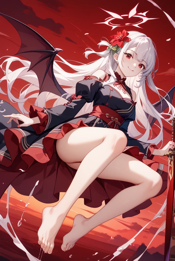 1 girl
Gray hairstyle、short-hair、blush
cape
crossing_weapons
full_body
hat
High-leg
leotard
see_で_viewer
parody
Horns grow、Pointed_ear
red_eye
smile
solo
standing
Tachie
standing、