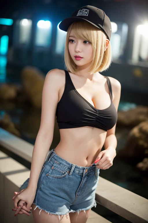 one piece, one piece manga, one piece pirate, boy, solo, ((masterpiece)), (best quality), (extremely detailed),depth of field, yellow hair, red eyes, little scar on nose, 1woman, sanji transforming to woman in anime one piece, short hair , yellow hair, black eyes, big breast, sexy beautiful, blacksuit clothes, detail clothes, ultra detail, realistic, vinsmoke sanji from One Piece, sanji when he becomes a sexy woman, big breast, sanji outfit, was on the ship's deck, glowing skin