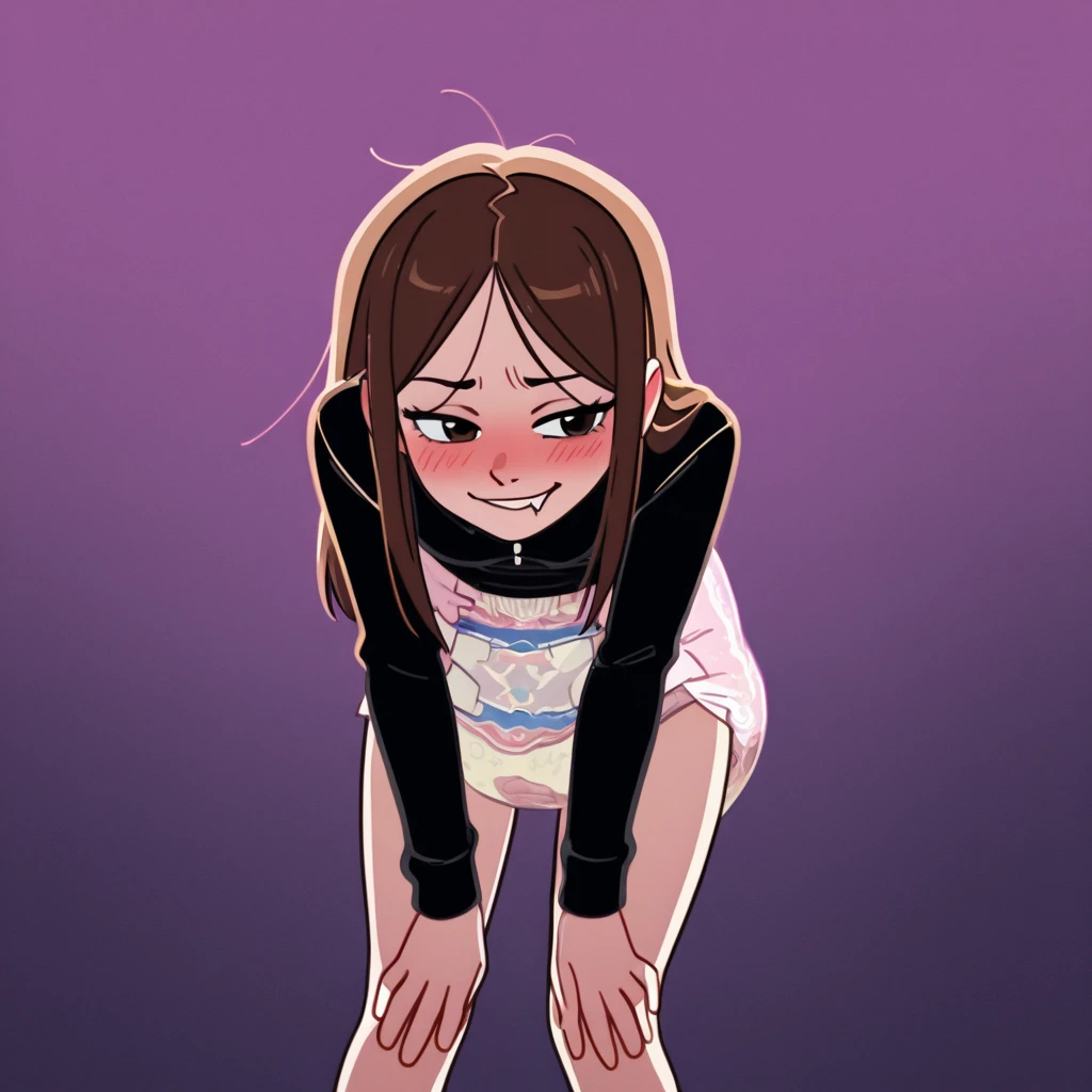 masterpiece,Highest quality,1 Girl,alone,Pokémon-like art style,(bold:1.6),(flat:1.5), Thin thighs,(pink long sleeve t shirt,White knee-length pleated skirt),Brown Hair,(blush:1.3),Long Hair,Black Pantyhose,Married Woman,Girl sitting,Yellow puddle,wet,Pee,cry