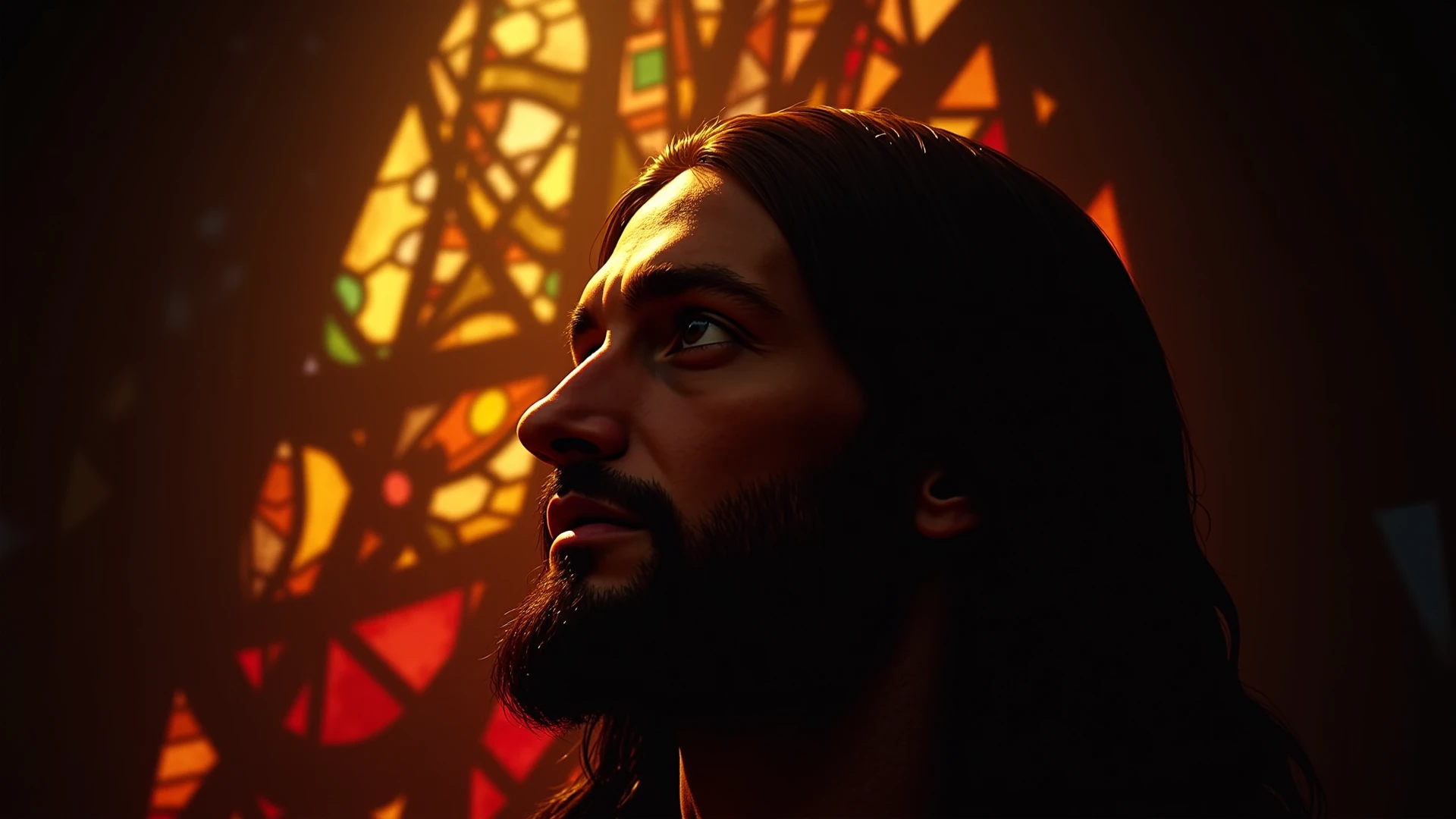 jesus cristo em um templo dourado, autorretrato, fundo bonito, cores vivas, obra-prima