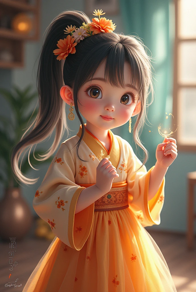 Close-up of a long-haired woman in a red dress, Realistic cute girl drawing, Cute numbers艺术, Beautiful digital illustration, Lovely and detailed digital art, Lovely portrait, Chinese Girl, Beautiful anime portrait, Cute numbers, Beautiful character painting, Kawaii realistic portrait, Beautiful digital artwork, Beautiful digital art, High quality portrait, Digital Art Pictures, Very beautiful girl