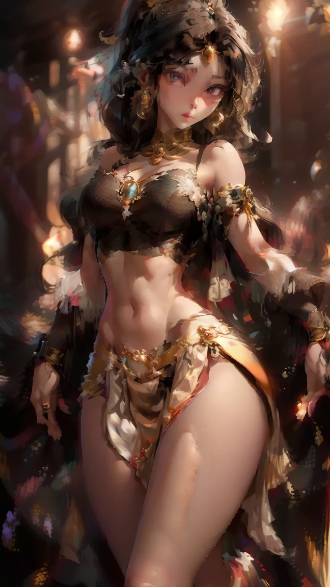 A mesmerizing portrait of a woman, inspired by the artistry of Gustav Klimt. The woman, her features rendered in hyper-realistic detail, is adorned with intricate patterns and motifs reminiscent of Klimt's iconic style. The lighting is soft and diffused, casting a warm glow on her figure and the ornate decorations. The color palette is rich and vibrant, with a focus on golds and jewel tones, a signature of Klimt's work. The composition is carefully balanced, with the woman centrally positioned in the frame. The image is to be generated with a high-resolution 16k, using a virtual 85mm lens, with a focus on sharpness and depth-of-field --auto