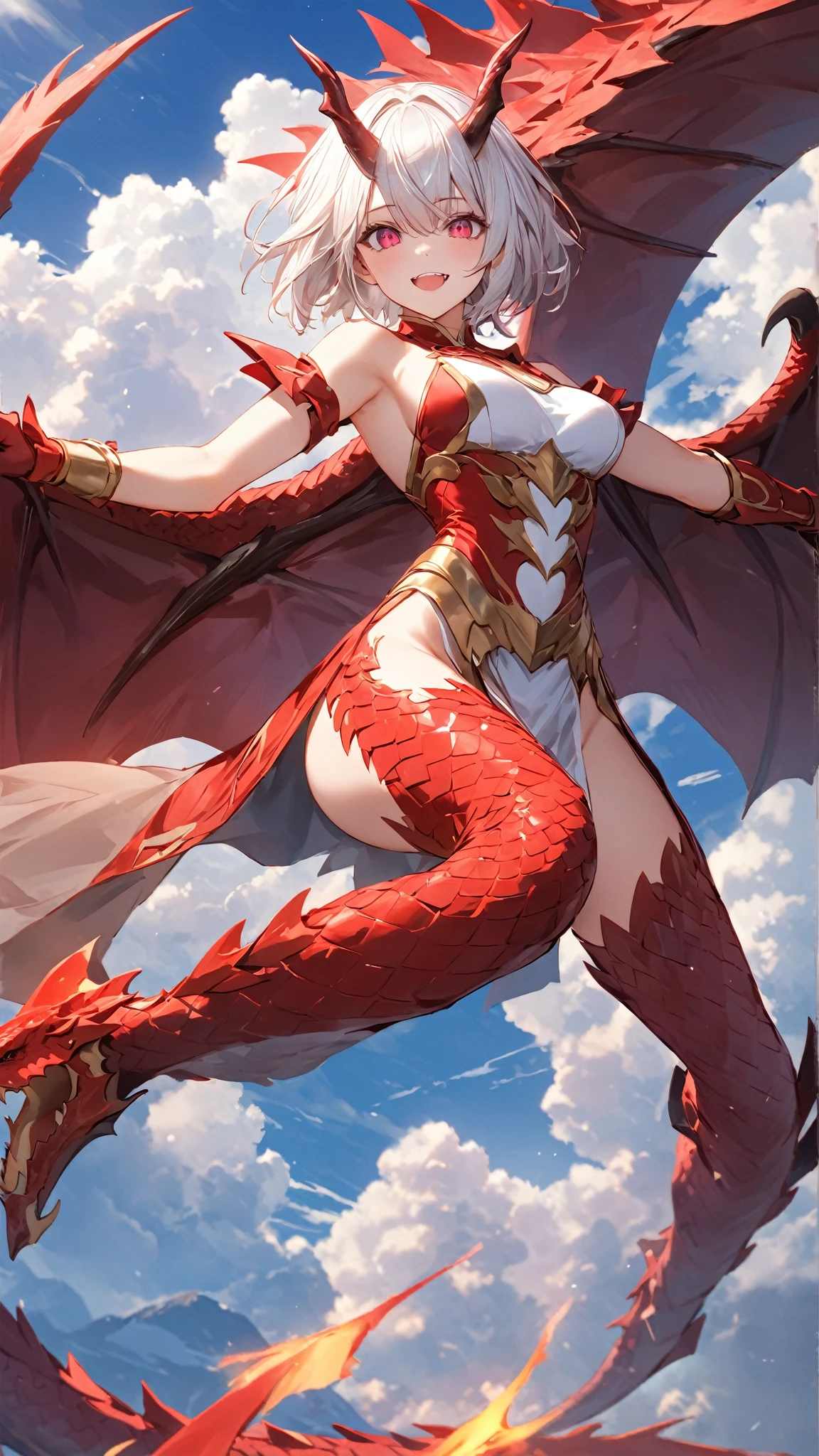 golden dragon girl with wings, perfect hands, golden shine, fictional figure body hands on waist